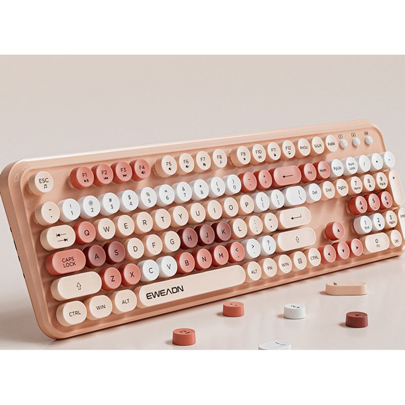 Frontrunner V96 Punk Wireless Set for Girls Office Games, Quiet High Appearance Keyboard and Mouse_voghion.com