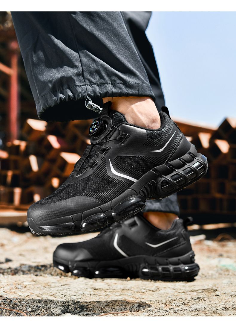 Rotating Button New Safety Shoes Men Anti-smash Anti-puncture Work Shoes Fashion Men Sport Shoes Security Protective Boots Men_voghion.com
