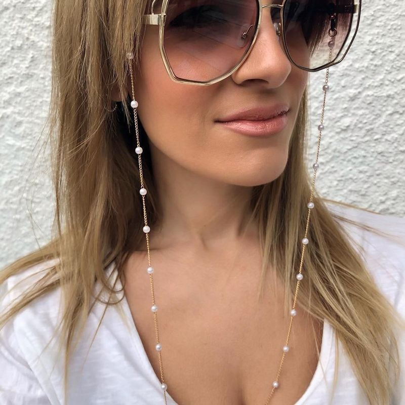 Cadena de perlas sencilla de moda para colgar en el cuello, correa anticaída, accesorios para gafas_voghion.com