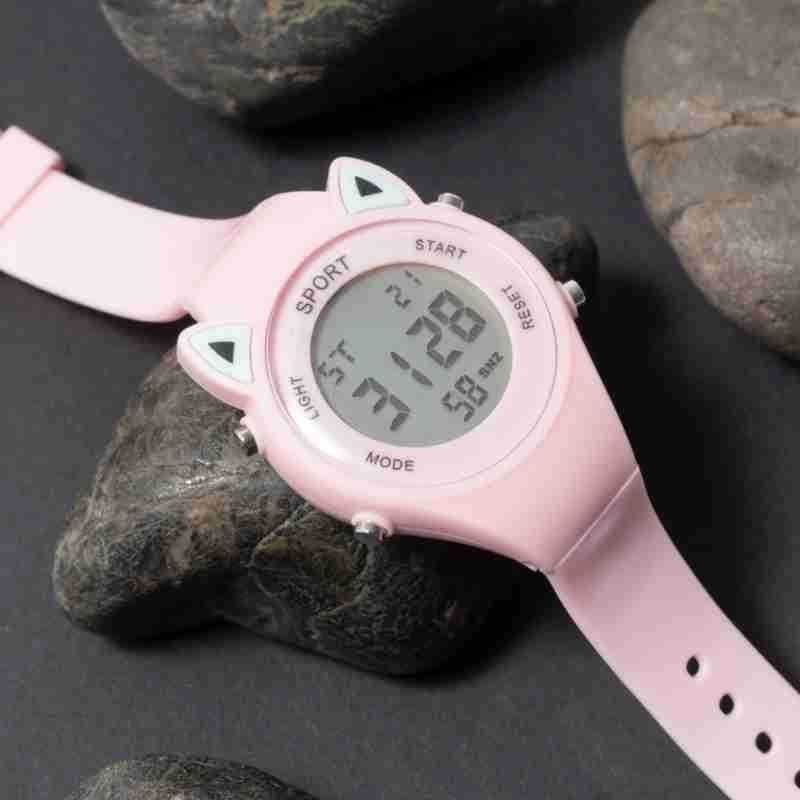 Montre à oreilles de chat pour collégiens et collégiennes, style coréen, simple, mode, style Mori, Xiaoqing, nouvelle montre électronique de haute qualité_voghion.com