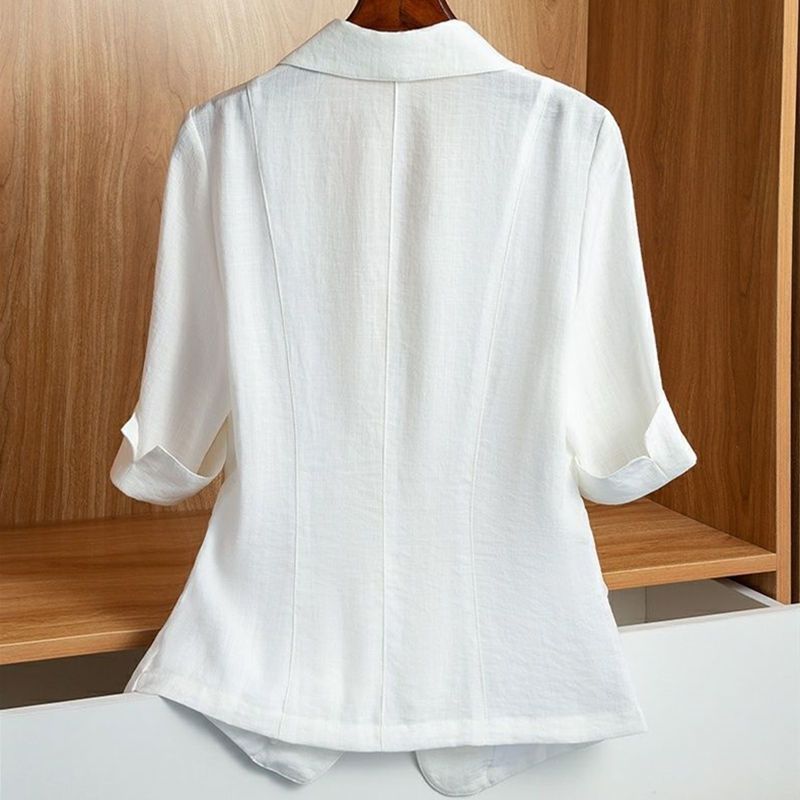 Summer And Autumn Thin Coat Covering Belly Casual Suit Top En_voghion.com