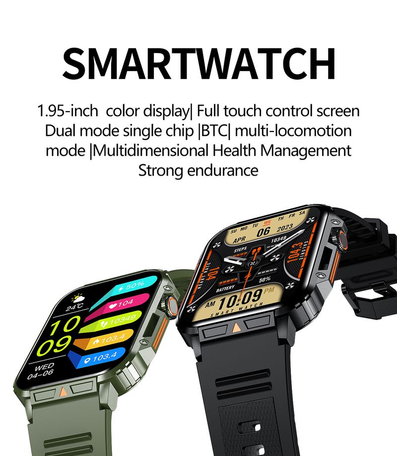 Reloj inteligente deportivo L81 para exteriores, para hombre, con respuesta a llamadas, batería grande, rastreador de actividad física, resistente al agua, compatible con iOS y Android._voghion.com