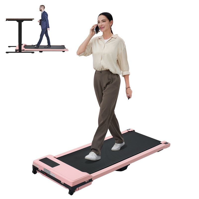 Walking Pad With Quiet 2.0 HP Brushless Motor, Countdown Modes, Spacious Running Area, 220 Lbs Weight Capacity For Home Or Office Workouts, 3 In 1 Portable Treadmill Walking, Pink_voghion.com