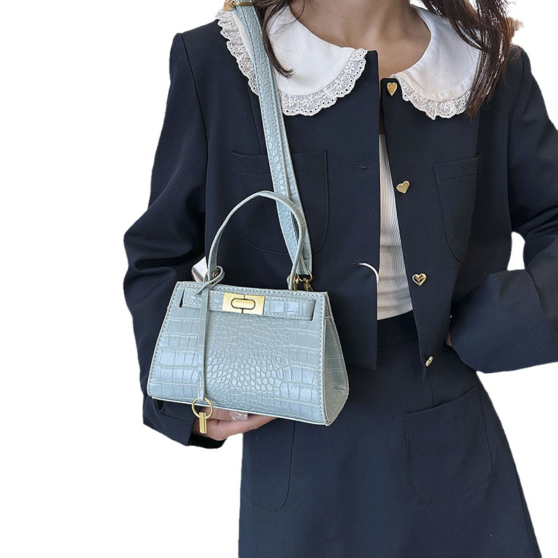 High-grade temperament ladies fashion niche stone pattern crossbody retro shoulder bag_voghion.com