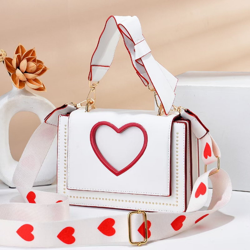 Široký ramenní popruh Malá čtvercová kabelka přes rameno Dámská všestranná niková designová kabelka High End Sensitive Heart Velkoobchod_voghion.com