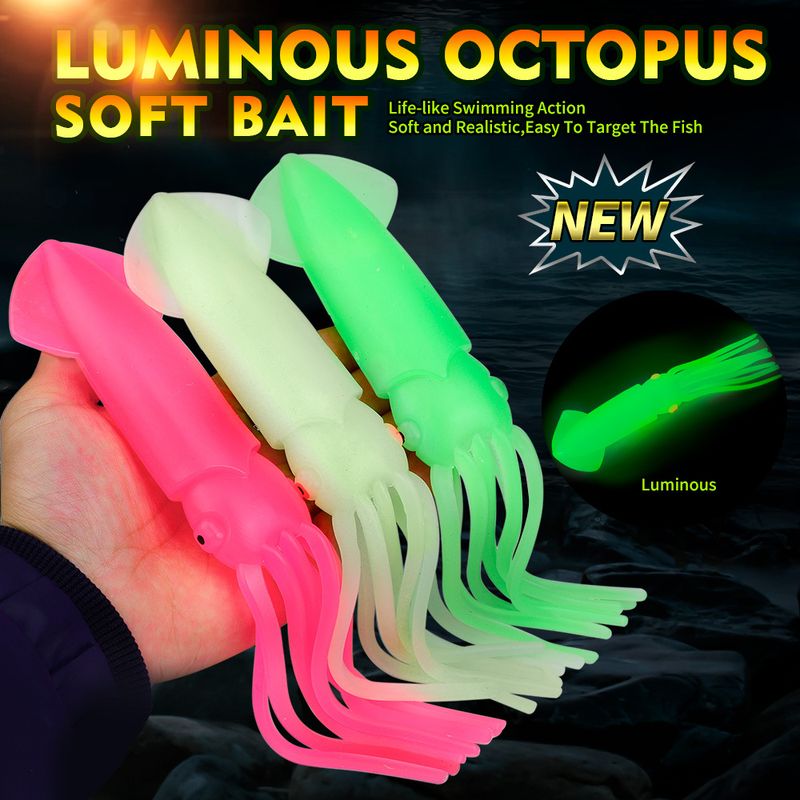 Deep Octopus Lure Boat Trolling Silicone Squid Skirt Luminous Sea Fishing Bait_voghion.com