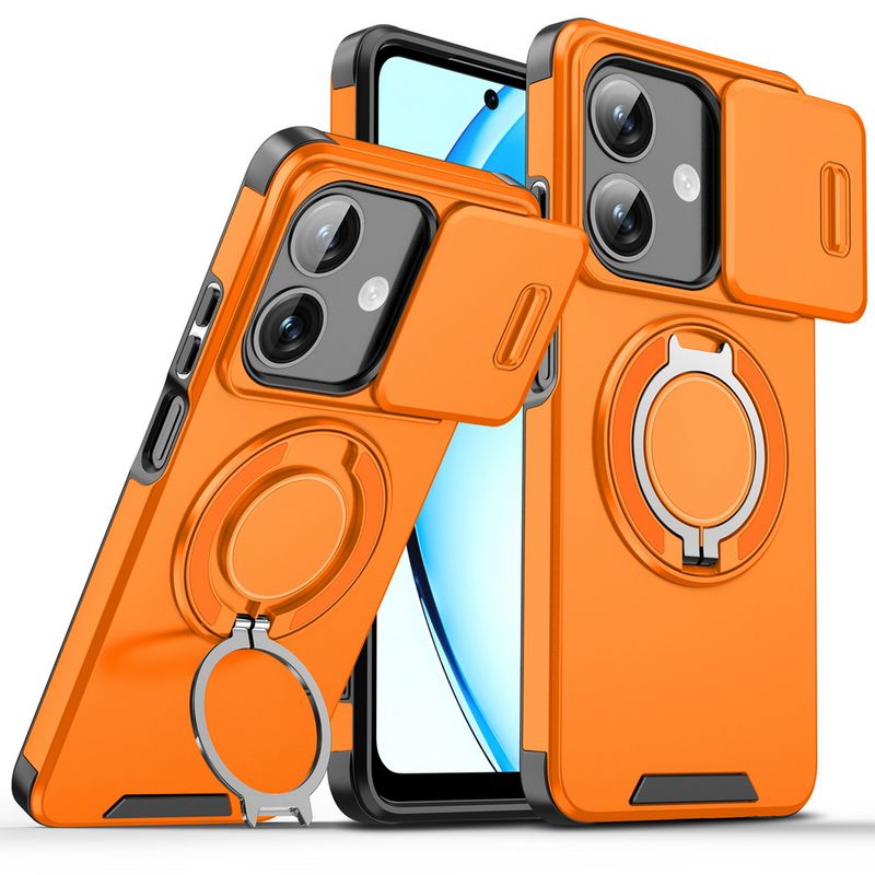 Sliding Camera Protects Phone Case For A3x A3 A40 A60 A60m OPPO 13F Reno 13 Pro Reno13 Metal Bracket Red Cover_voghion.com