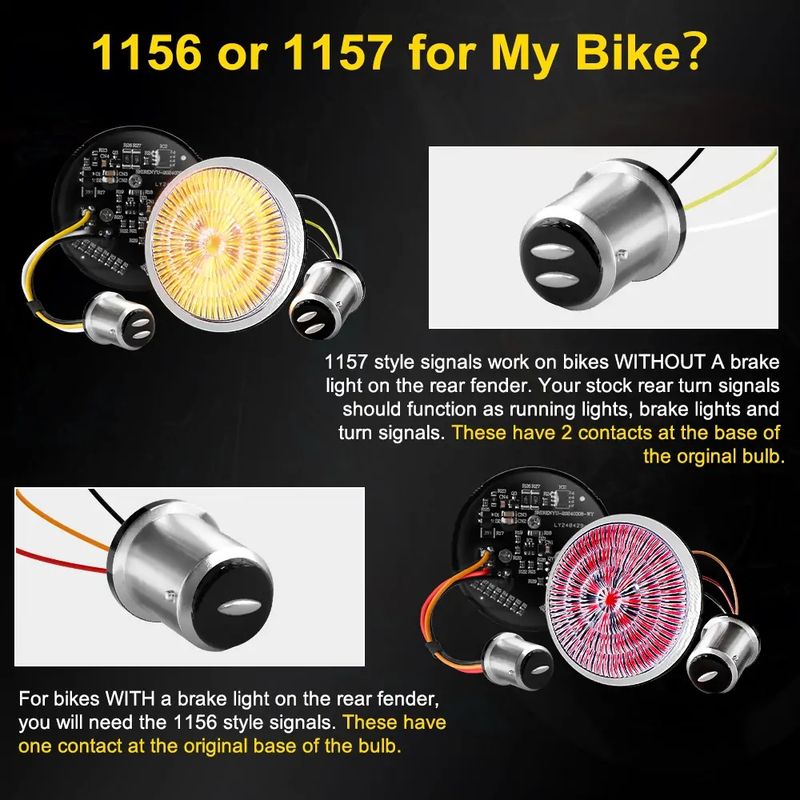 Harley Davidson Street Glide Road King Softail Motosiklet Işığı Süper Parlak 2 inç 1157 Ön ve 1156 Arka LED Dönüş Sinyal Lambası Kiti_voghion.com