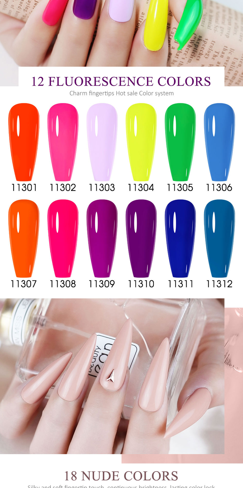 NAILCO 15ml 6 culori lac de unghii gel set semipermanent UV LED lac de unghii înmoaie Off lac de unghii bază top gel lac de unghii_voghion.com