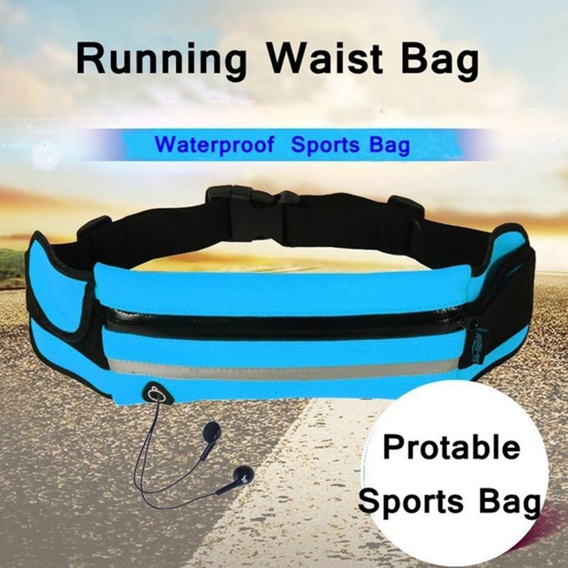 Lihanbao Portable Waterproof Running Waist Bag Jogging Hiking Sport Belt Anti-theft Pouch-Black_voghion.com