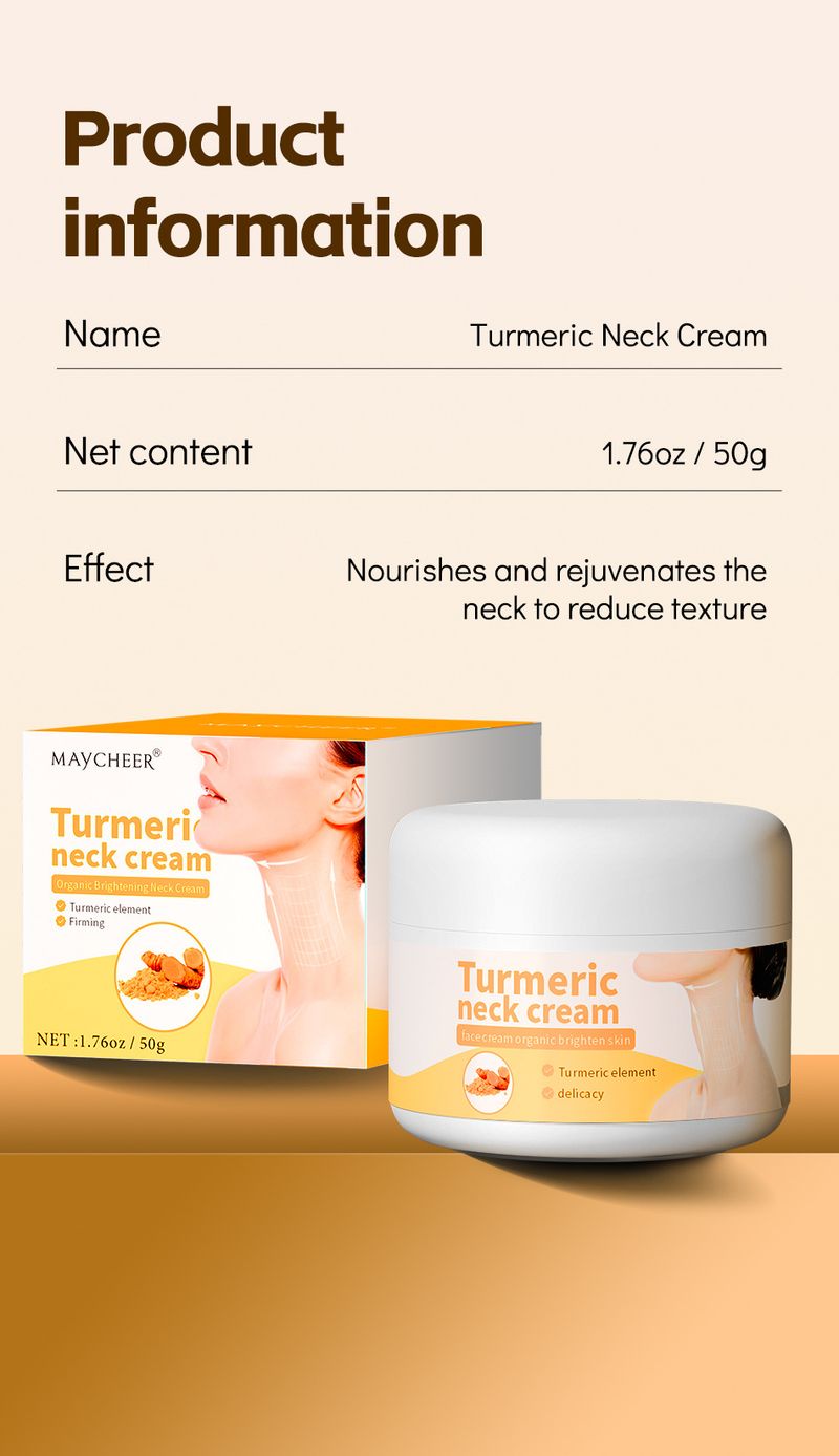 La crema per il collo alla curcuma MAYCHEER diluisce le linee del collo, solleva e affina, idrata e nutre il collo_voghion.com