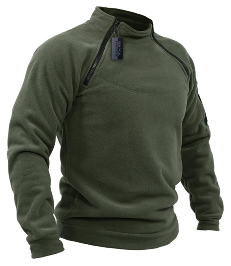 Taktische Outdoor-Polarfleece-Jacke für Herren, Jagdkleidung, warmer Reißverschluss-Pullover, winddichter Mantel, Thermo-Wanderpullover_voghion.com