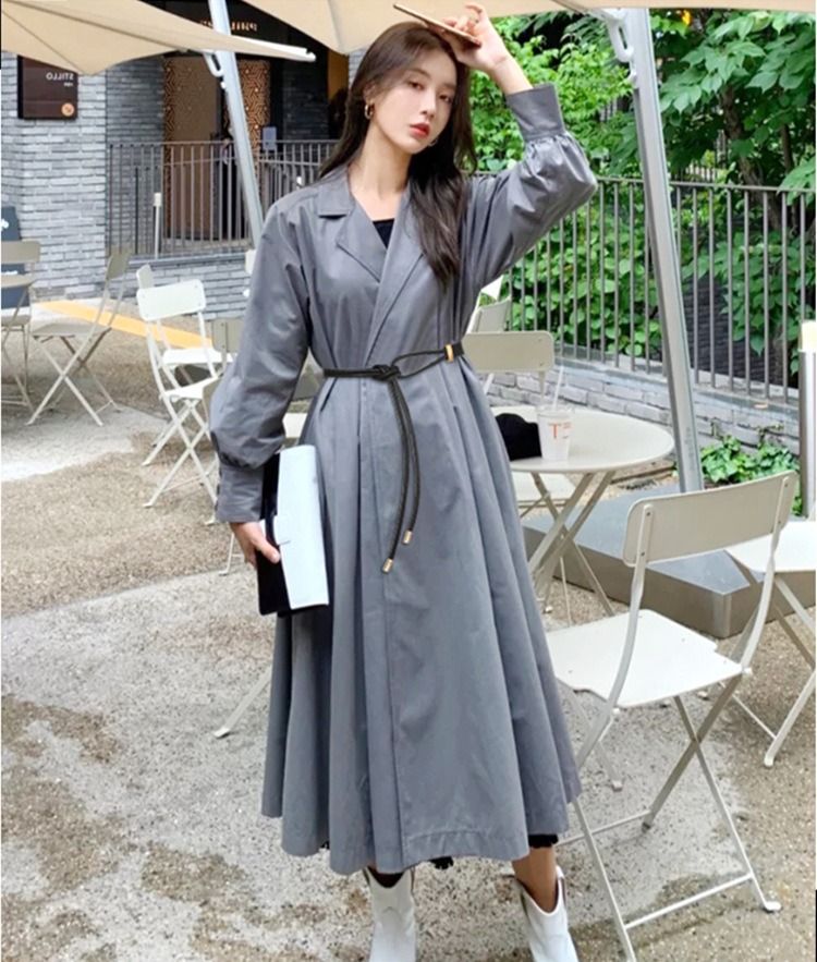 Maglione, cappotto, camicia con sottile annodato, vita piccola, giacca invernale da donna, stile abito, cintura, decorazione_voghion.com