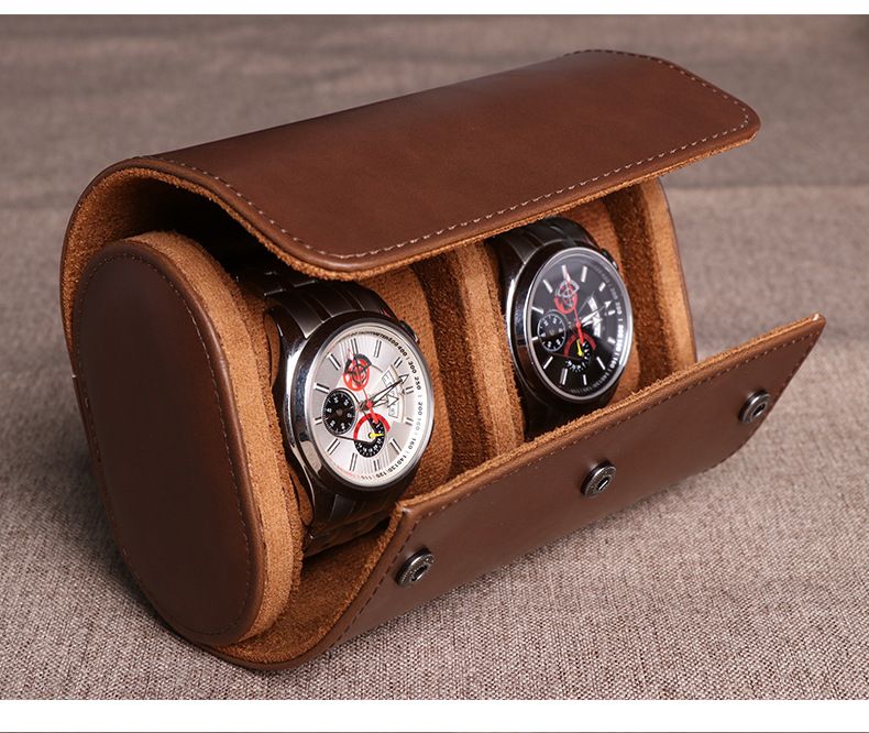 Horlogedoos van echt leer, opbergdoos voor een enkel/dubbel/drievoudig horloge, stofdichte, beschermende leren doos voor mechanisch horloge_voghion.com