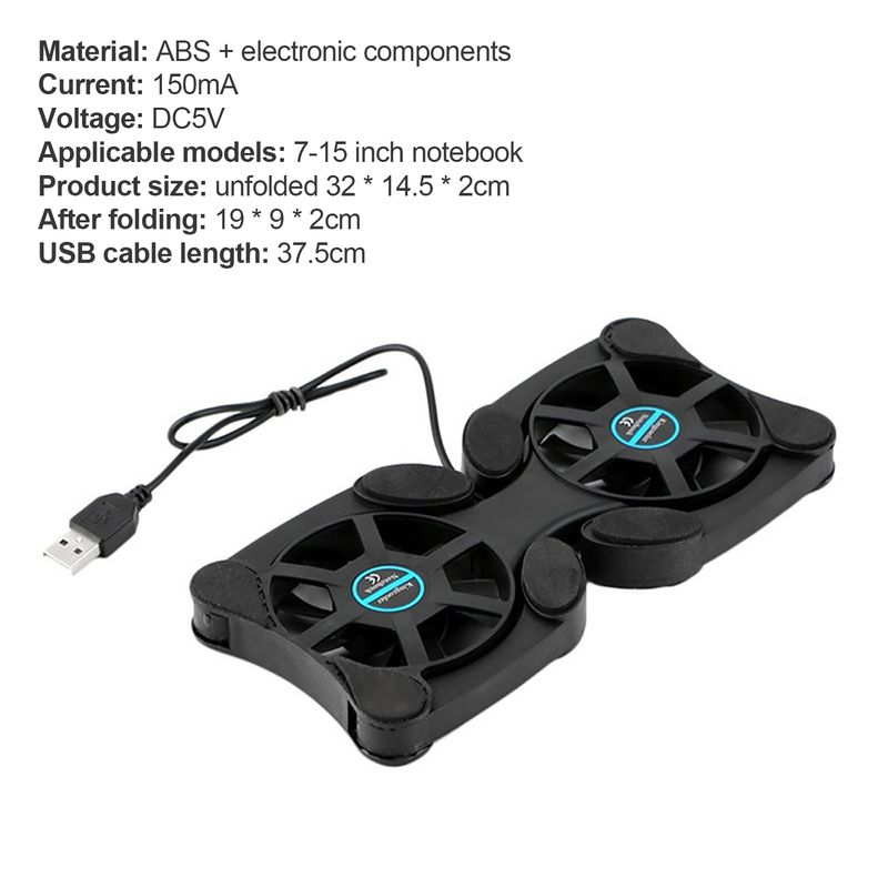 Xinweiqing Octopus Shape Portable Foldable Notebook Laptop Twin USB Fan Cooler Cooling Base_voghion.com