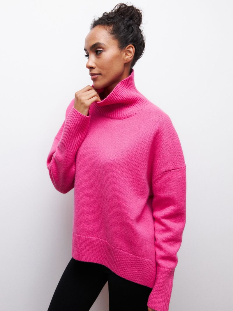 Nieuwe herfst- en winter effen coltrui voor dames_voghion.com