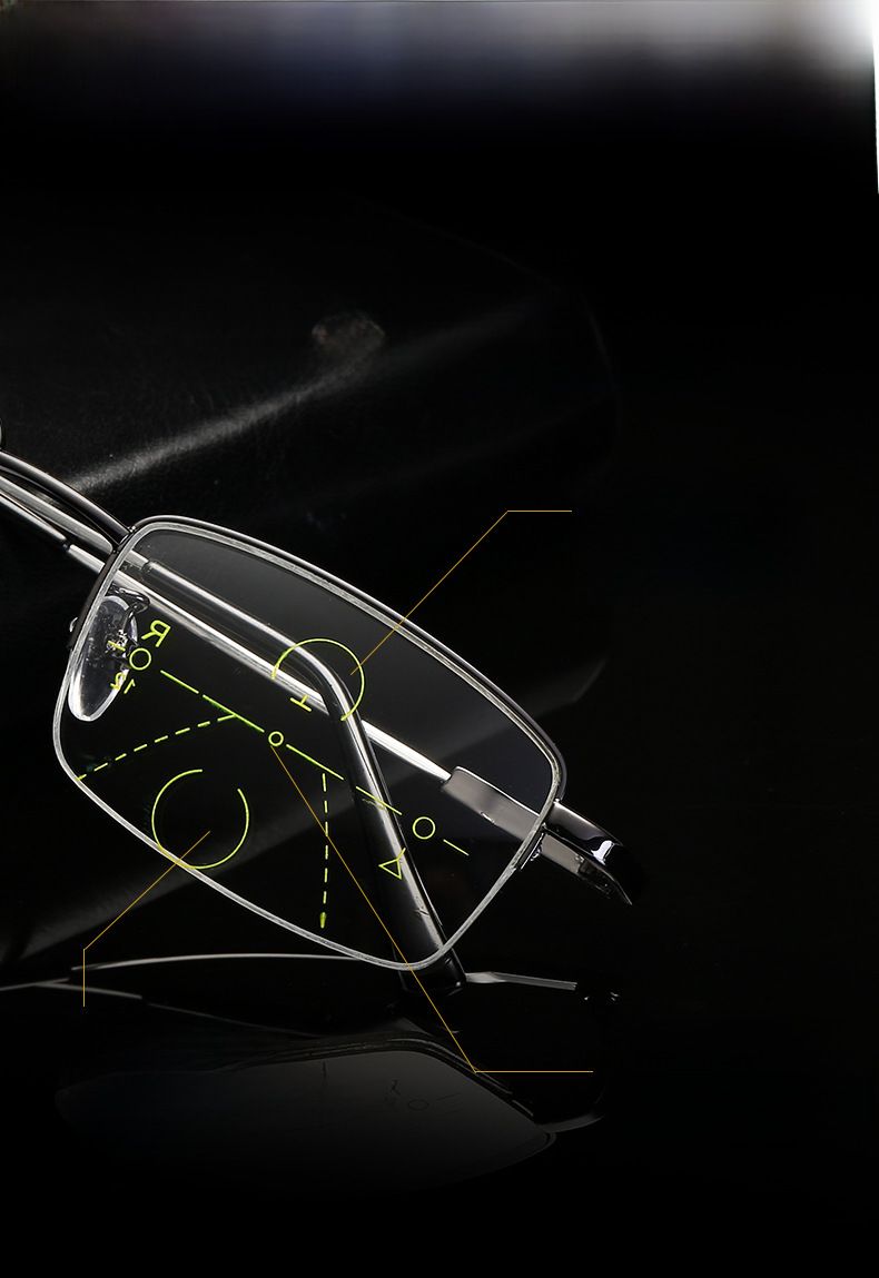 Memory Titanium Anti-Blue Light Presbyopia Glasses Men's Automatic Zoom Progressive Multifocal Far and Near Dual-purpose Presbyopia Glasses_voghion.com