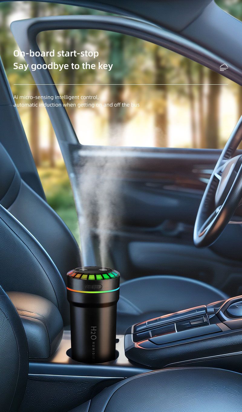 produto quente carro umidificador RGB som captador voz ritmo controlado atmosfera luz colorido aromaterapia spray atomizador_voghion.com