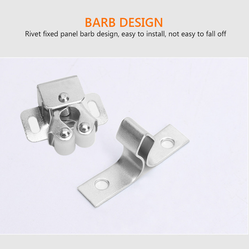 8pcs Cabinet Door Magnets Double Roller Catch Stop Latch Closer Damper Buffer With Screws Wardrobe Hardware Furniture Fittings_voghion.com