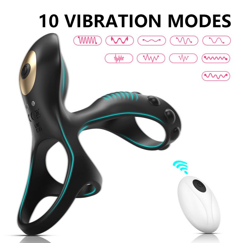 Anello per sperma Frank Lock, telecomando wireless con app, anello a tre anelli con doppia vibrazione, masturbatore maschile con risonanza del punto G e clitoride_voghion.com