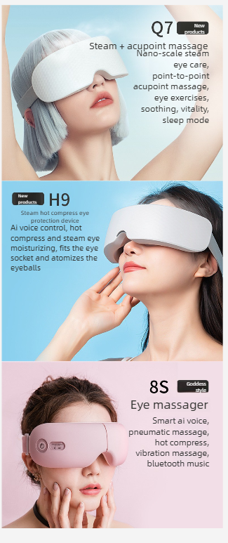 Masque compressif pliable chaud/froid, brumisateur hydratant et apaisant, masseur vibrant pour les soins des yeux (vente en gros)_voghion.com