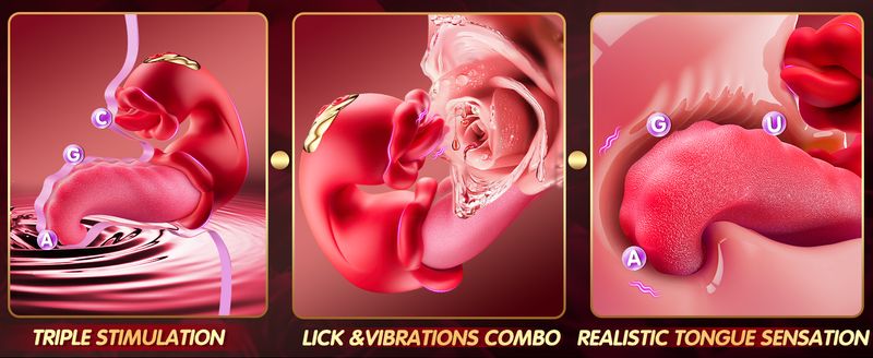 10 Tongue Licking Modes Dual Stimulation G Spot Tongue Licking Female Massager Clitoral Sucking Vibrator_voghion.com
