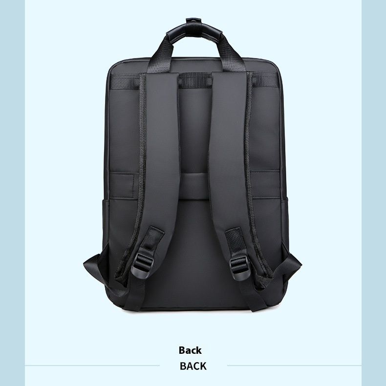 Multifunktionaler Rucksack, Laptoptasche aus Leder für Herren, schwarzer tragbarer Studentenrucksack im College-Stil_voghion.com