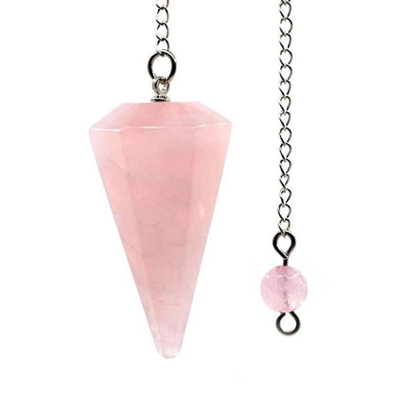 Large Natural Hexagonal Crystal Pendant Necklace - 50mm Tall Faceted Gemstone Cone, 18-20 Inch Healing Energy Jewelry With Sterling Silver Bail_voghion.com