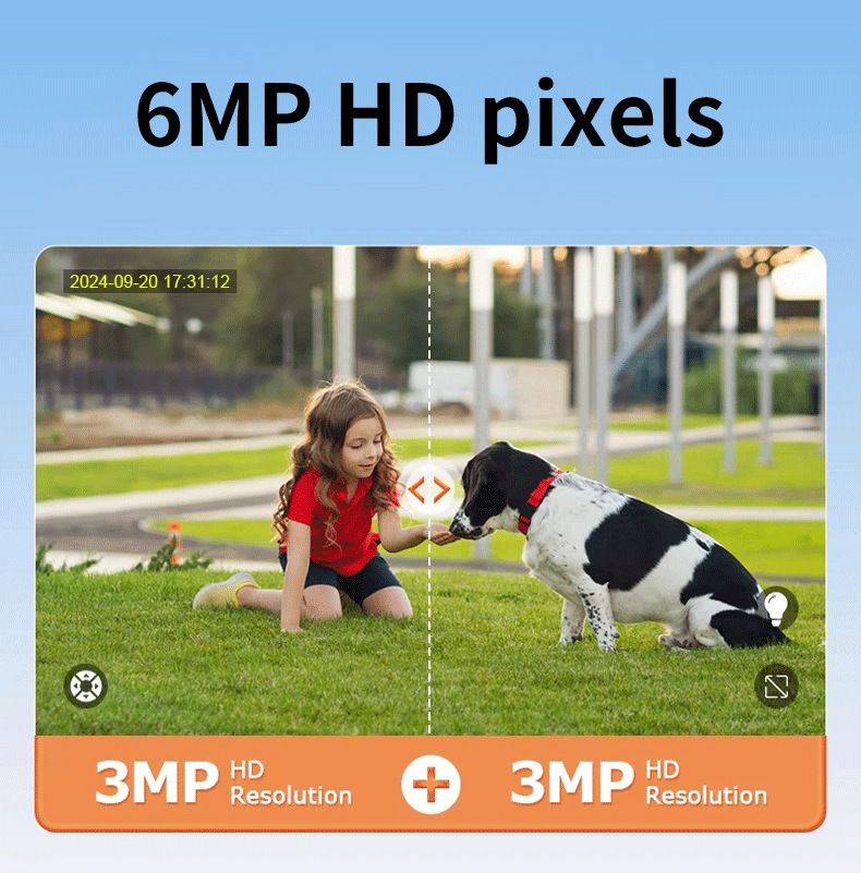 Cámara de seguridad solar: 8 MP, doble lente, a todo color, para exteriores, con intercomunicador de voz inteligente y visión nocturna ultra HD._voghion.com