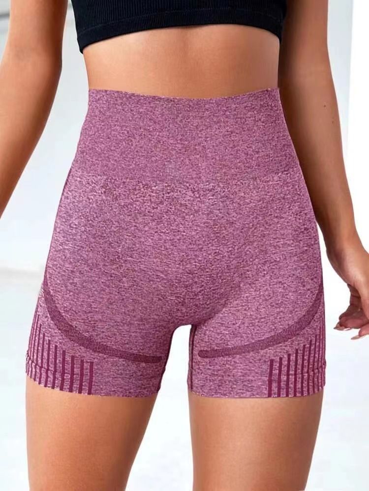 Yoga Cross-Border Trade High Waist Hip Lift Tummy Control Shorts Running Fitness Sports Breathable Sweat-Wicking_voghion.com