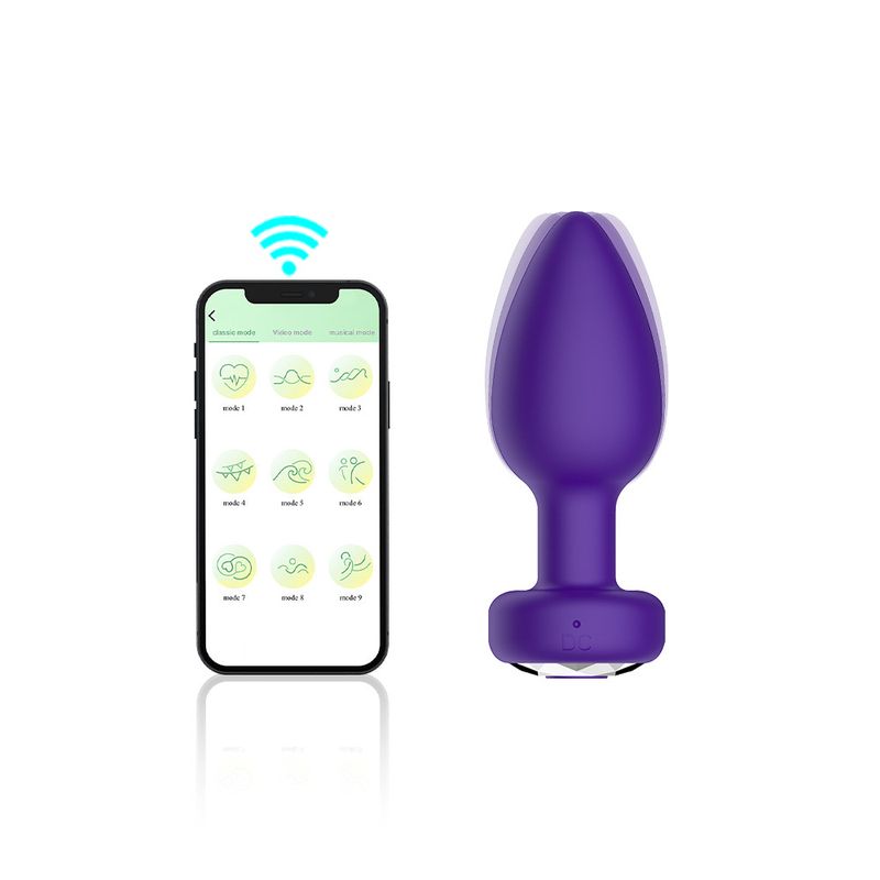 Plug anale con telecomando APP wireless e trapano, plug anale vibrante in silicone, set da quattro pezzi, prodotto per adulti_voghion.com