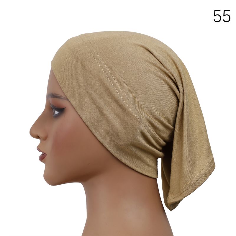 Turbante de algodón mercerizado para mujer: hiyab suave de primera calidad para mujeres musulmanas_voghion.com