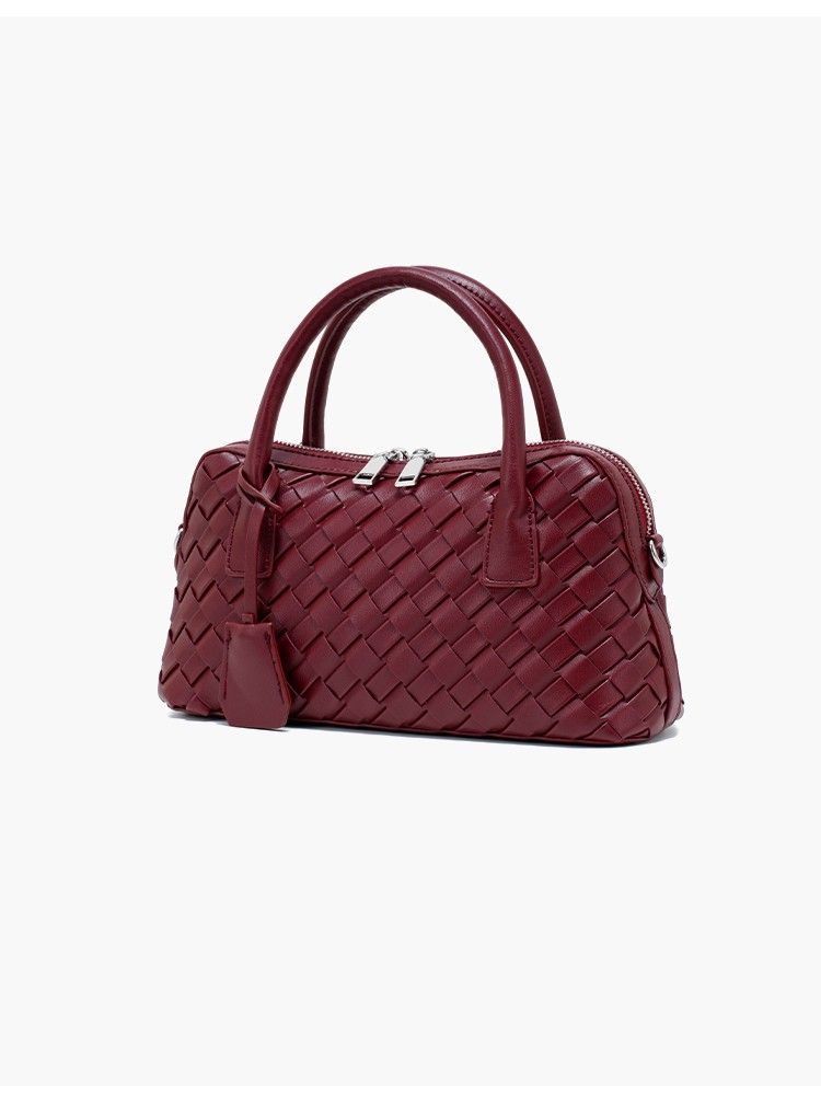 Borsa a tracolla da donna in pelle vegana intrecciata, piccola, con tracolla regolabile e rimovibile, disponibile in vari colori._voghion.com