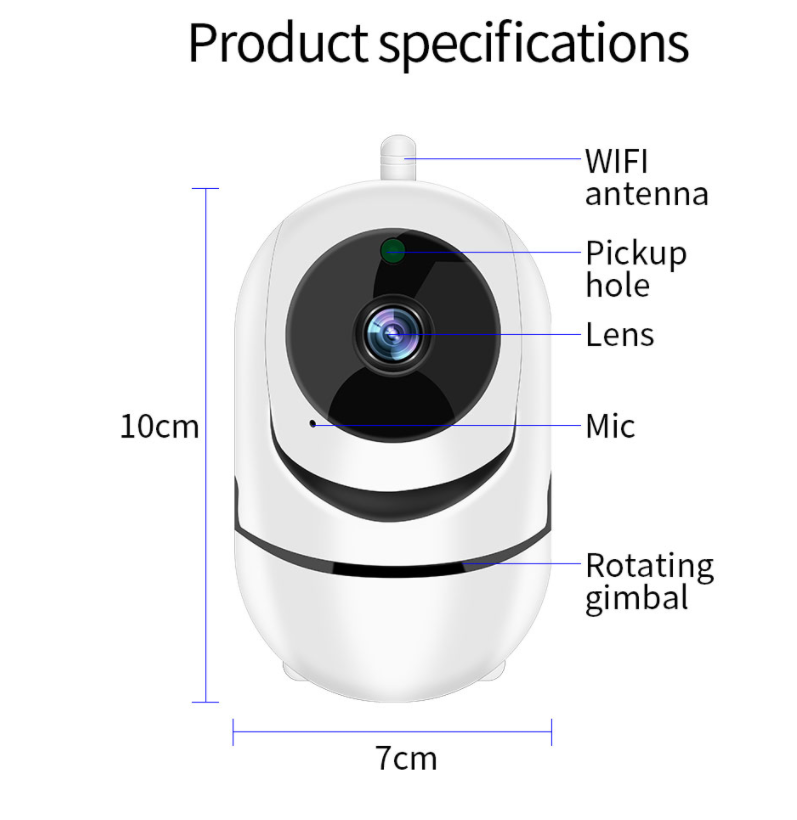 ook, Kabellose CCTV-Kamera, HD 1080P, automatisches Tracking für den Innenbereich, Infrarot-Nachtsicht, intelligente WLAN-Babyüberwachung für zu Hause._voghion.com