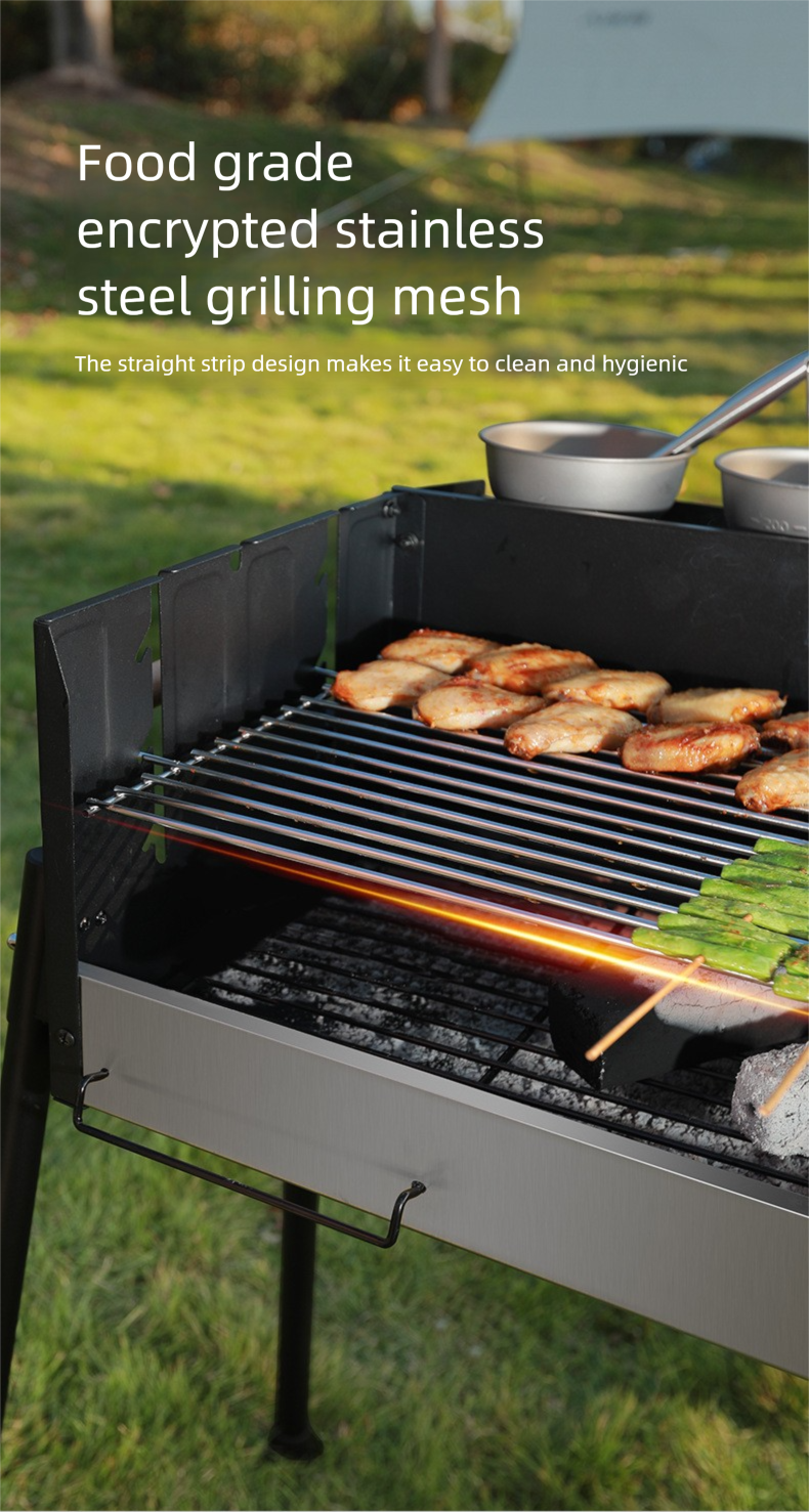 Bezdymny grill węglowy - przenośny stojak na grilla zewnętrznego do domu i ogrodu_voghion.com