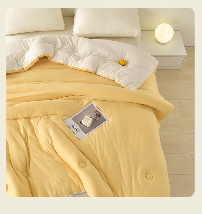 Cobertura de leche suave de grado A para primavera, otoño y verano, fina para mayor calidez, núcleo de fibra de soja espesa, ideal para invierno._voghion.com