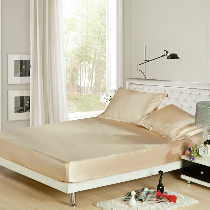 Drap de lit en satin soyeux de couleur unie Simmons Cover 1 pièce_voghion.com