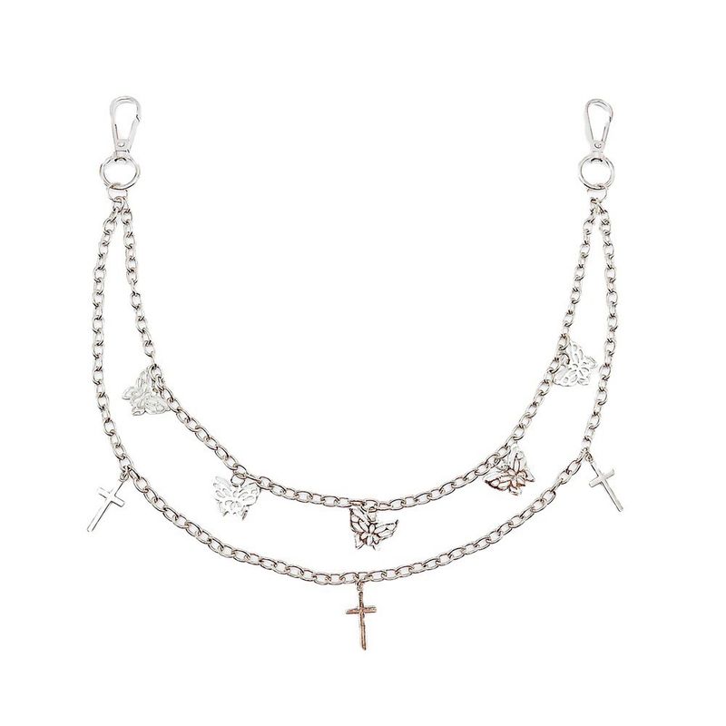 Jewelry Personality, Fashion Trendsetter, Simple And Versatile Pants Chain, Hip-hop Butterfly Cross Decorative Chain_voghion.com