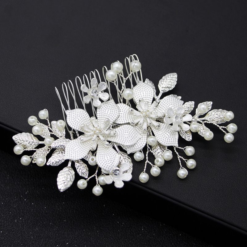 Gioielli da donna, tiara da sposa, pettine per capelli con perle da sposa, gioielli da sposa con conchiglia a forma di fiore in lega_voghion.com