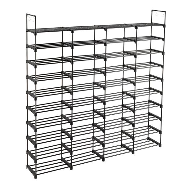 10 Tiers Shoe Rack Storage Organizer Shoe Shelf Organizer for Entryway Holds 80 Pairs Shoe; Stackable Shoe Cabinet Shoe Rack_voghion.com