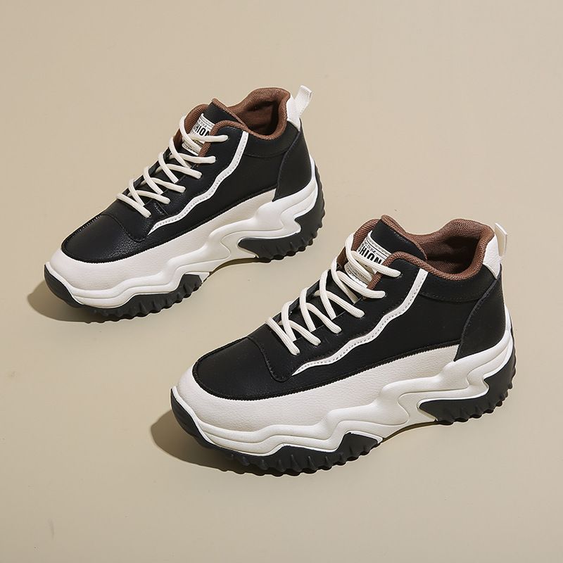 Autumn Women's High Top Children's Korean Version Versatile Thick Sole Height Increasing Sports And Leisure Dad_voghion.com