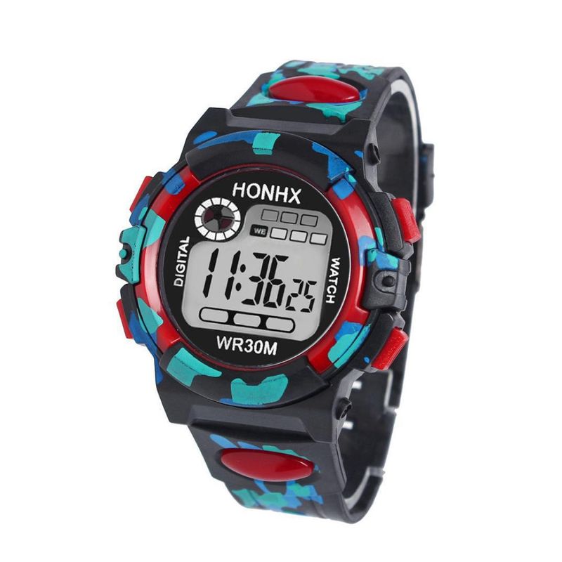 HONHX Men's Student Electronic Watch Children's LED Luminous Multi-Function Sports Chronograph Alarm Clock Wristwatch_voghion.com