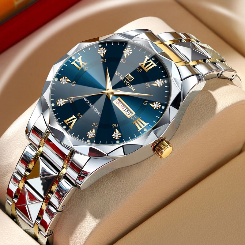 Montre d'affaires pour homme VAVA VOOM, étanche et tendance, avec design diamant_voghion.com