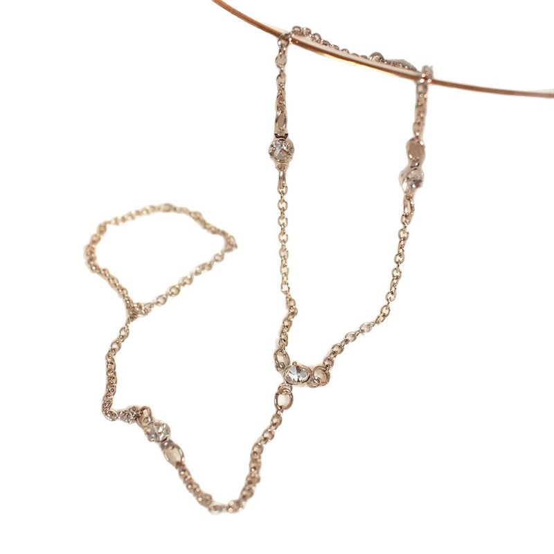 Modisches, personalisiertes, diamantbesetztes Fußkettchen für Damen, vielseitige, ineinandergreifende Fußkette mit Strand-Strasssteinen_voghion.com