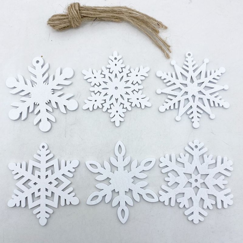 Creative Christmas Snowflake Decorative Pendant Wooden Crafts Laser Pendant Carving Snowflake Christmas Decorations_voghion.com