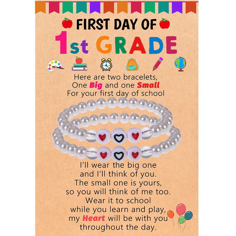 Perlenset Karte 6mm Acryl Mutter-Tochter Armband Schulanfang Geschenk_voghion.com