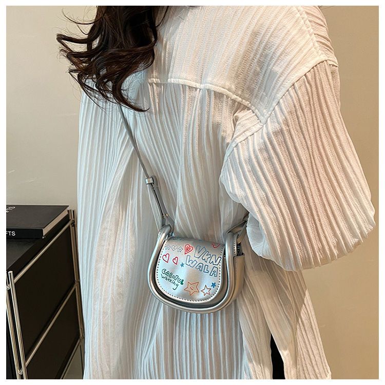 FOUR ONE Super süße Western Cartoon Graffiti kleine weibliche koreanische Version Student Crossbody Mini PU Tasche_voghion.com