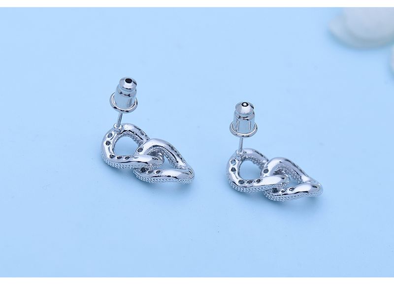 Women's Jewelry Elegant Chain Drop Earrings With Cubic Zirconia, Geometric Design, Hypoallergenic Copper, Rhodium Plated For Daily Special Occasions_voghion.com