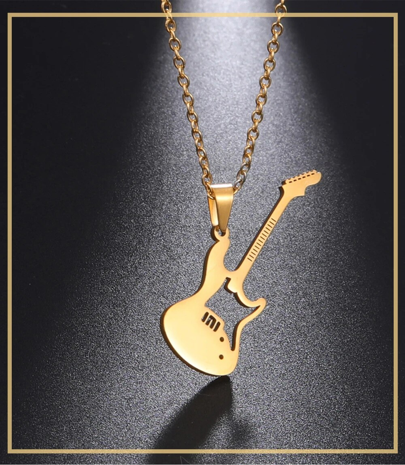 Skyrim pendant male and female music notes, stainless steel, gold, microphone, accordion, necklace, jewelry, gifts_voghion.com