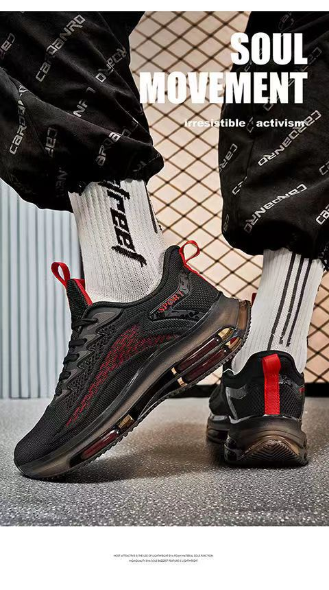 Sapatos masculinos novos, com amortecimento de ar na palma da mão, tênis de corrida modernos, antiderrapantes e com absorção de impacto, calçados esportivos casuais para o verão_voghion.com